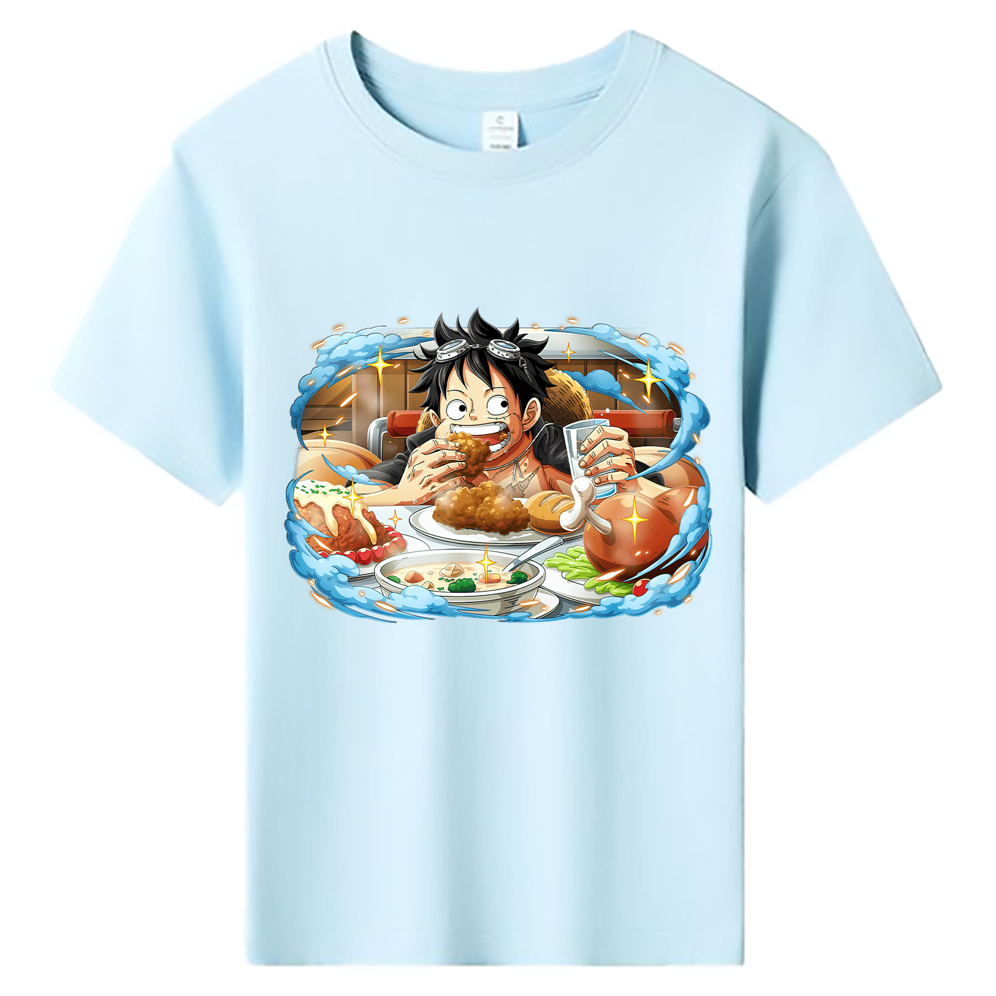 ワンピース モンキー・D・ルフィ ONE PIECE Monkey D. Luffy 綿100％キッズTシャツ（フロントプリント）